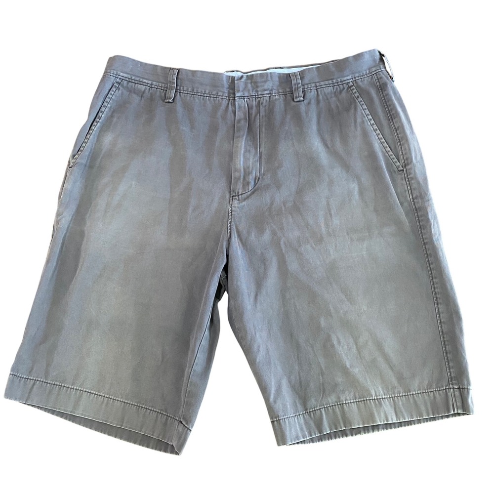 J.Crew Mens‎ 34 Gray Cotton Chino Shorts Flat Front 9 Inseam Style 14054 SP 12